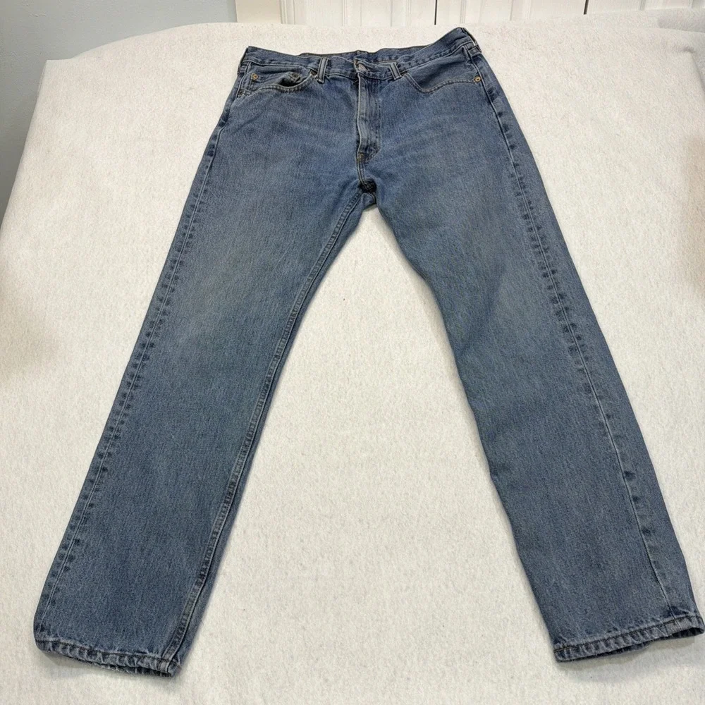 Levis 505 Jeans Men's 36x31 Blue Denim Regular‎ Straight Fit Medium Wash Red Tag